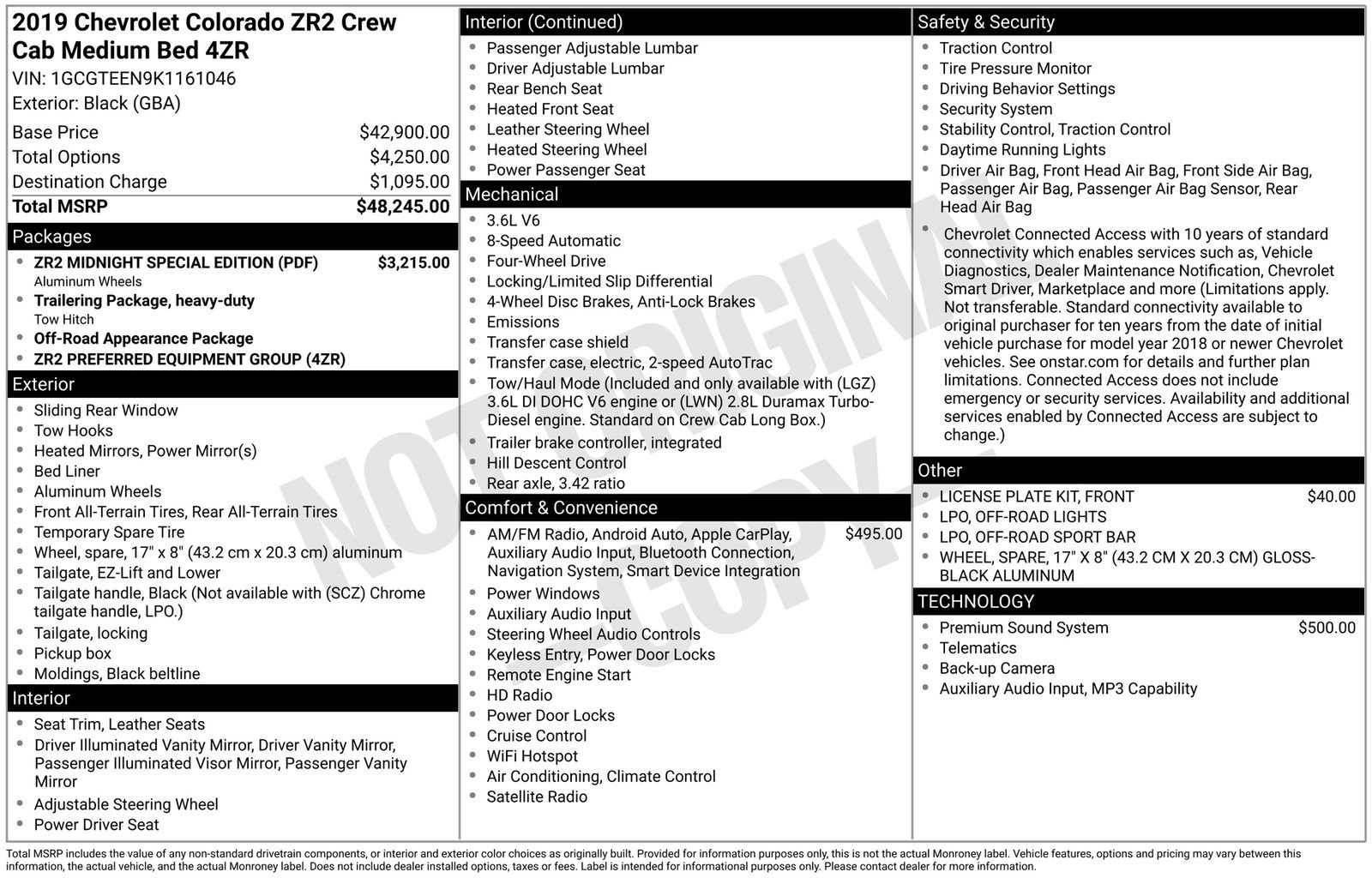 Used 2019 Chevrolet Colorado ZR2 w/ ZR2 Midnight Special Edition AWD/4WD image 16