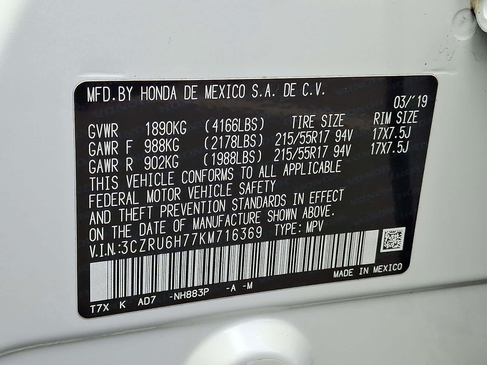 Certified 2019 Honda HR-V EX-L image 27