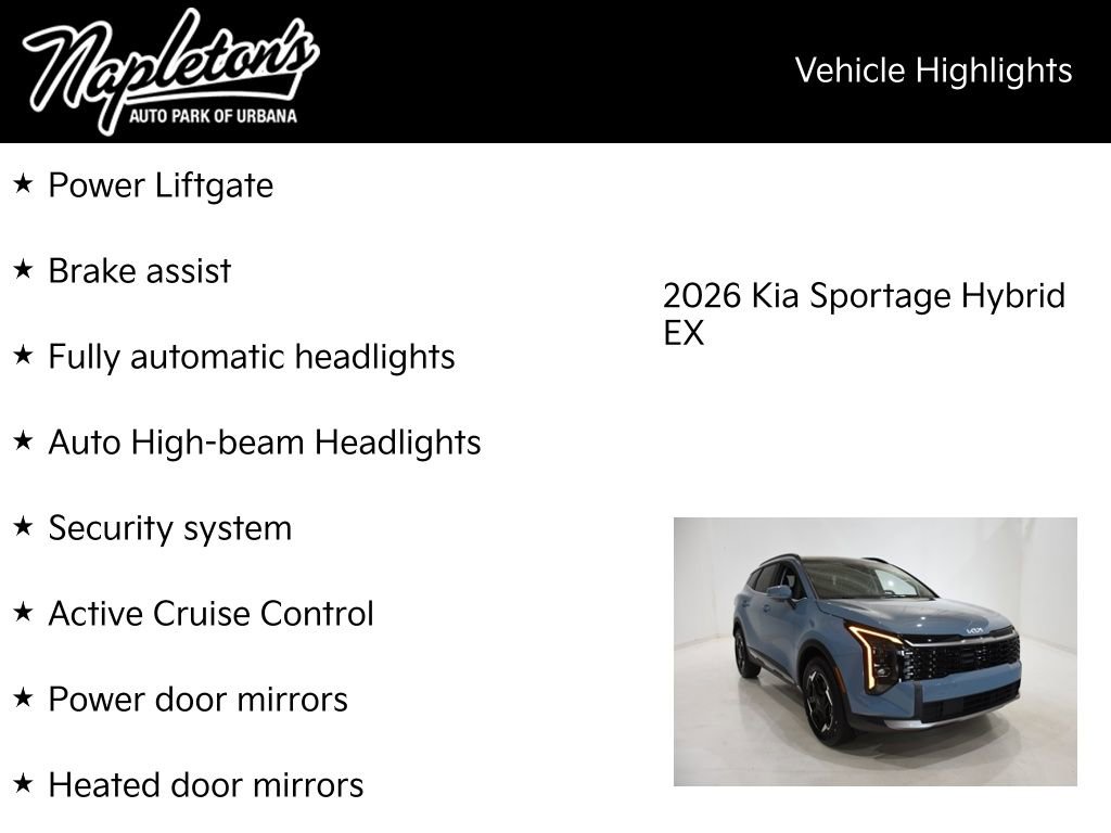 New 2026 Kia Sportage EX w/ EX Panoramic Sunroof Package image 16