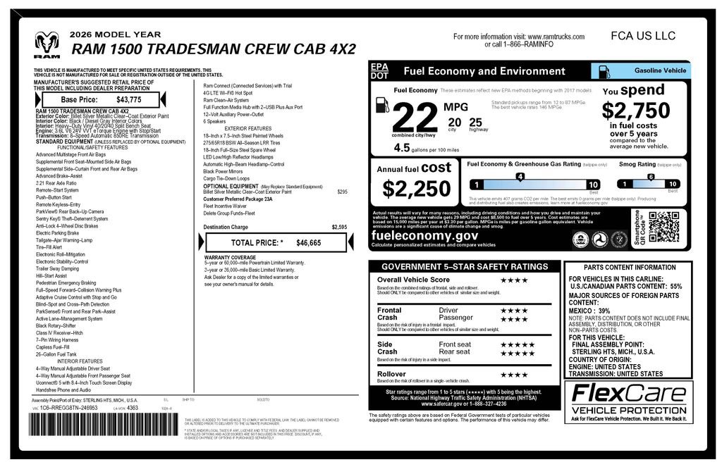 Used 2026 RAM 1500 Tradesman RWD image 2
