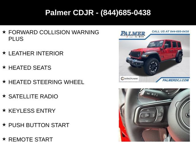Certified 2025 Jeep Wrangler Unlimited Rubicon 4xe w/ Safety Group AWD/4WD image 12