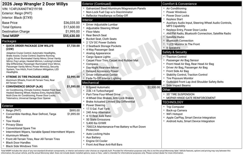 New 2026 Jeep Wrangler Sport AWD/4WD image 28