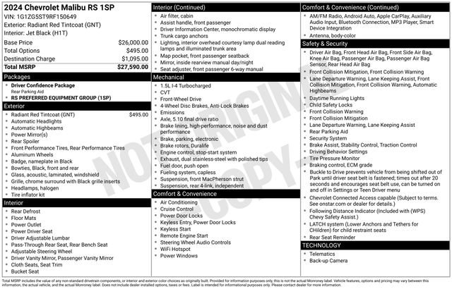 Used 2024 Chevrolet Malibu RS image 31