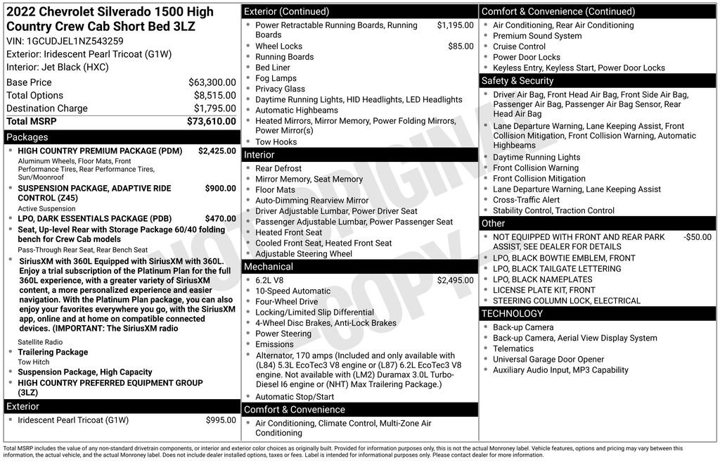 Certified 2022 Chevrolet Silverado 1500 High Country w/ High Country Premium Package AWD/4WD image 11