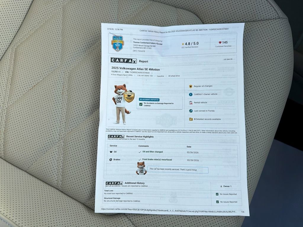 Used 2025 Volkswagen Atlas SE image 44