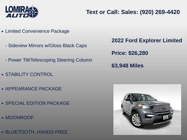 Used 2022 Ford Explorer Limited w/ Class IV Trailer Tow Package AWD/4WD image 14