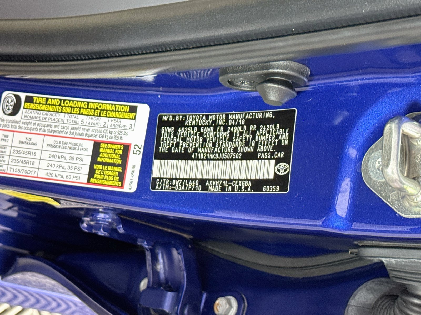 Used 2018 Toyota Camry XLE w/ Audio Package FWD image 24