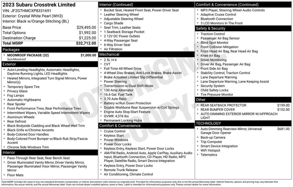 Used 2023 Subaru Crosstrek 2.5i Limited w/ Moonroof Package image 12