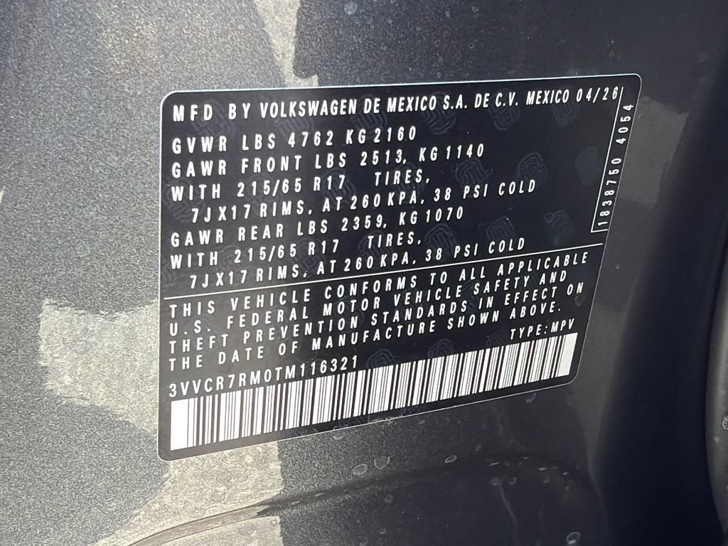 New 2026 Volkswagen Tiguan S FWD image 31