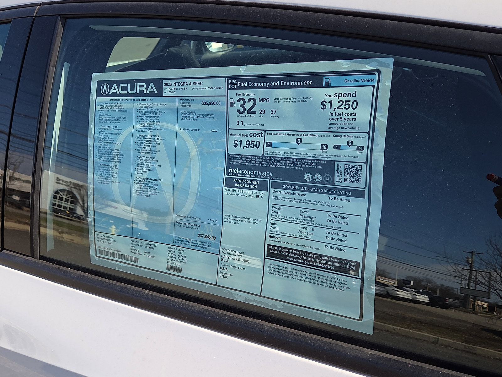 New 2026 Acura Integra A-Spec FWD image 5