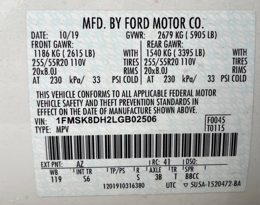 Used 2020 Ford Explorer XLT w/ Equipment Group 202A AWD/4WD image 45