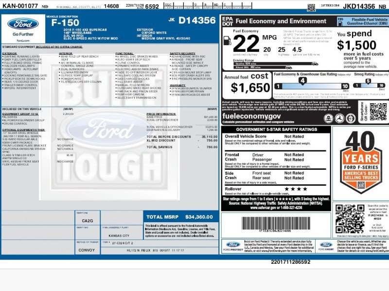 Used 2018 Ford F150 XL w/ Equipment Group 101A Mid RWD image 2