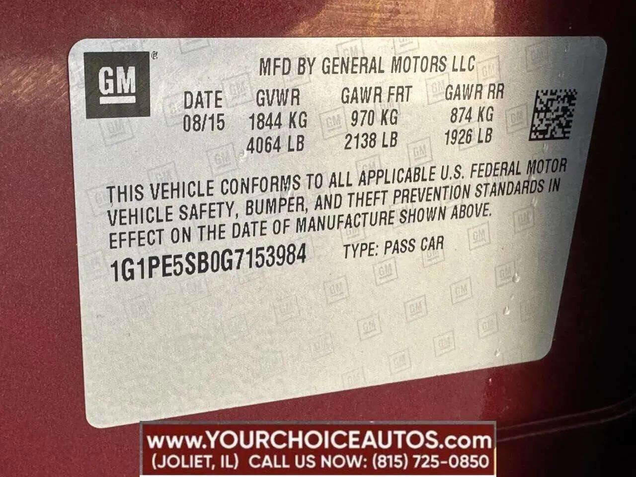 Used 2016 Chevrolet Cruze LT w/ Technology Package image 36