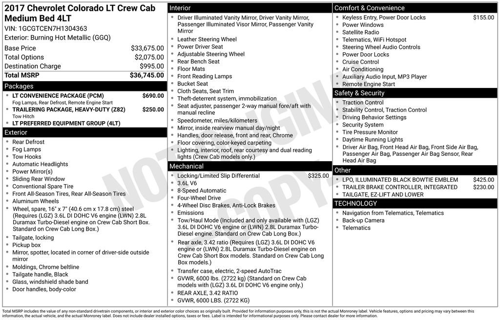 Used 2017 Chevrolet Colorado LT w/ LT Convenience Package image 34