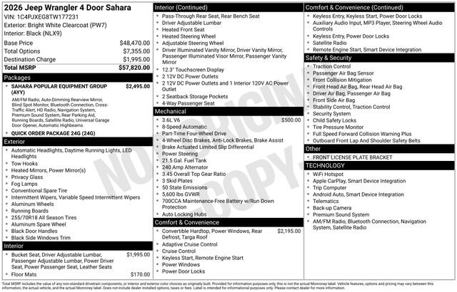 New 2026 Jeep Wrangler Unlimited Sahara AWD/4WD image 28