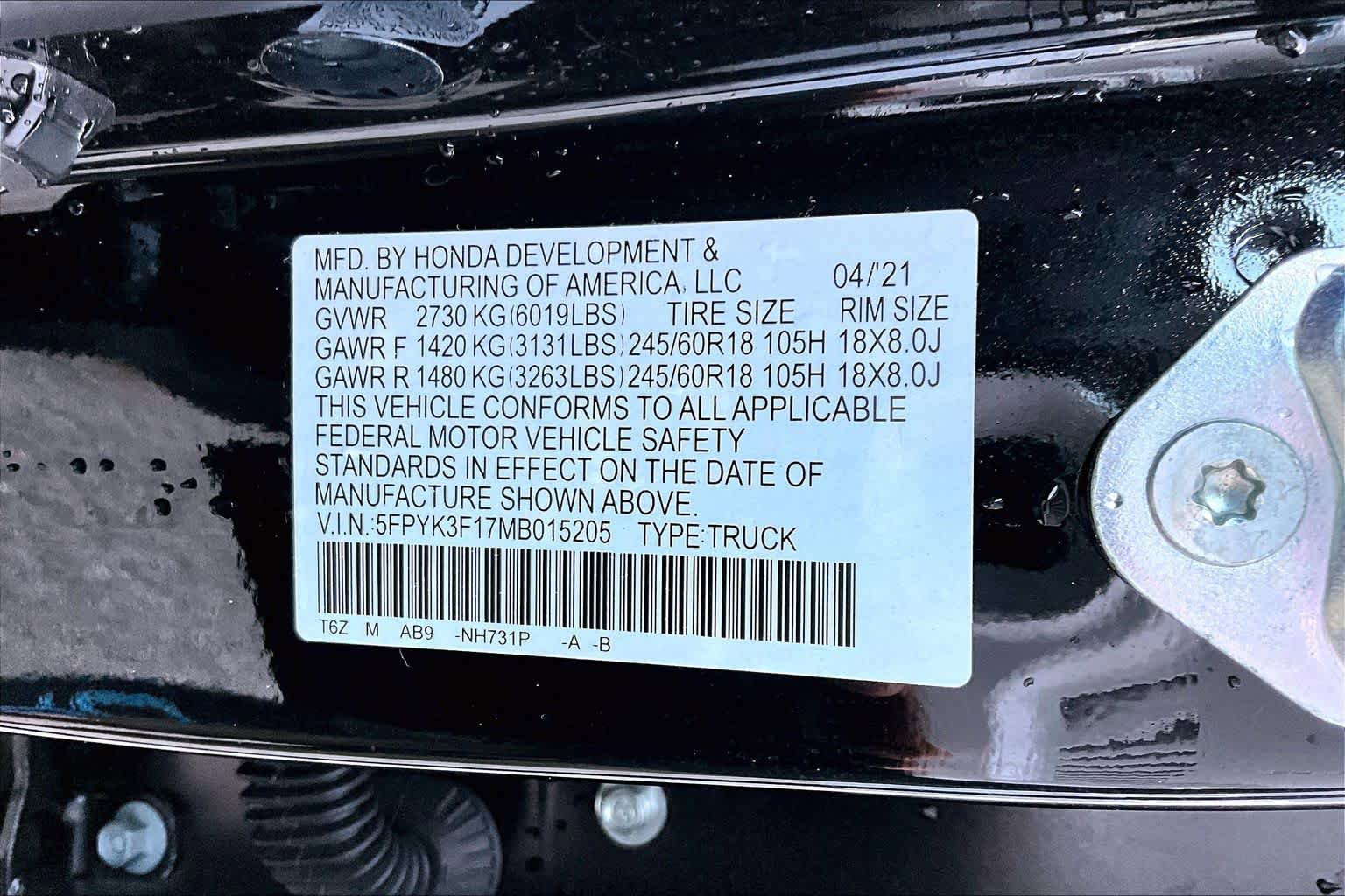 Used 2021 Honda Ridgeline Sport image 36