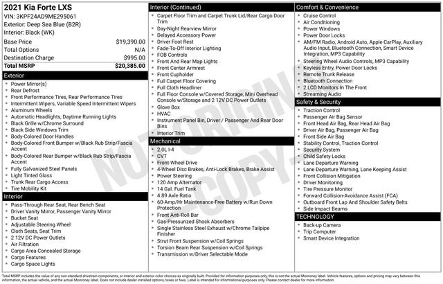 Certified 2021 Kia Forte LXS image 12