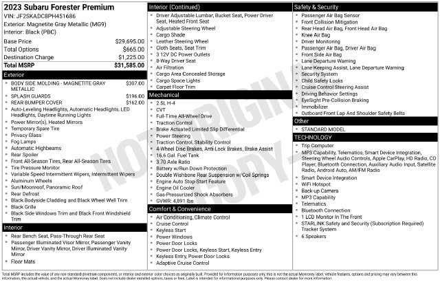 Certified 2023 Subaru Forester Premium AWD/4WD image 34