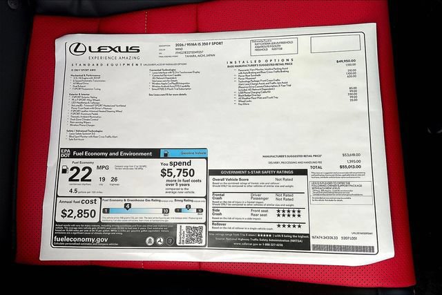 New 2026 Lexus IS 350 F Sport AWD/4WD image 14