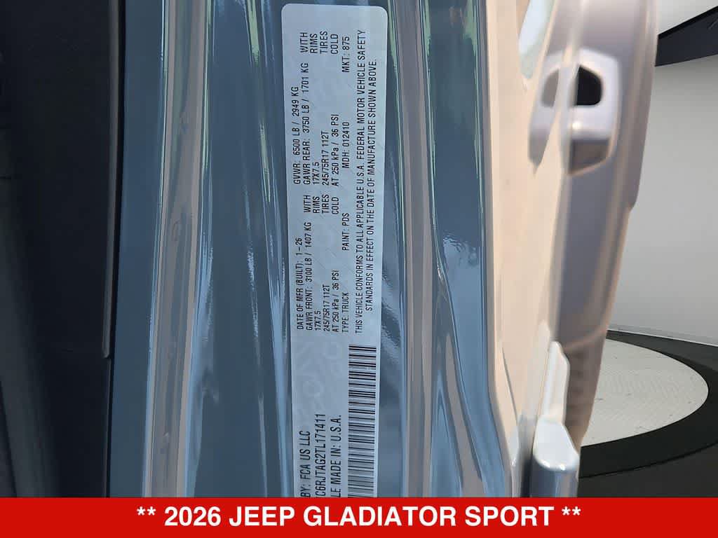 New 2026 Jeep Gladiator Sport AWD/4WD image 36