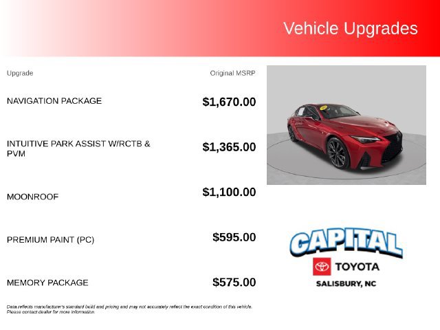 Used 2023 Lexus IS 350 F Sport w/ Navigation Package RWD image 2
