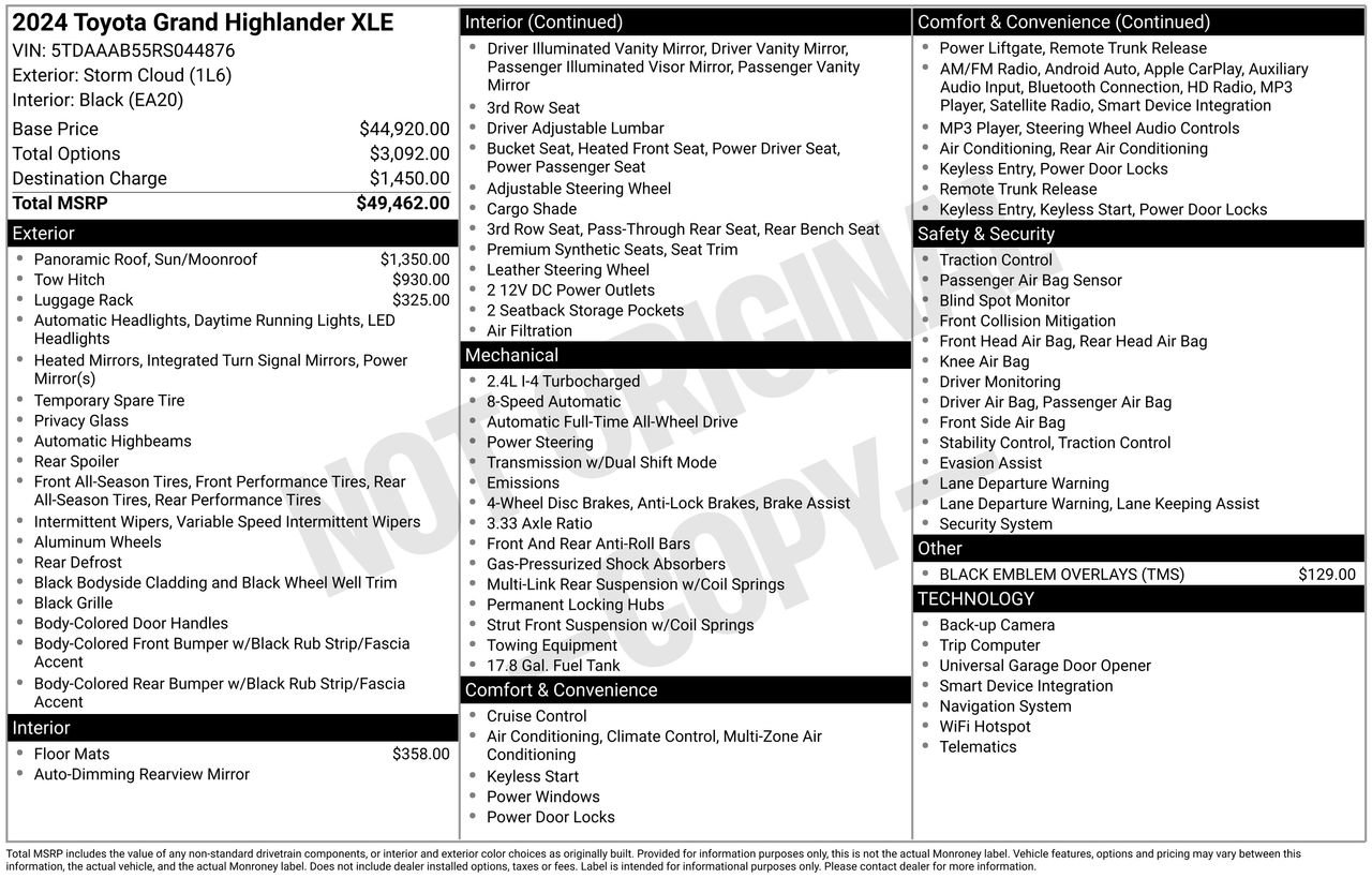 Used 2024 Toyota Grand Highlander XLE image 35