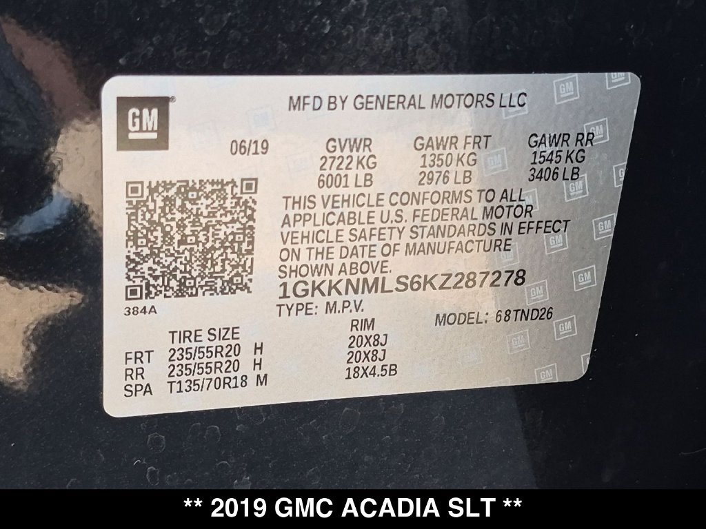 Used 2019 GMC Acadia SLT w/ Black Edition FWD image 34