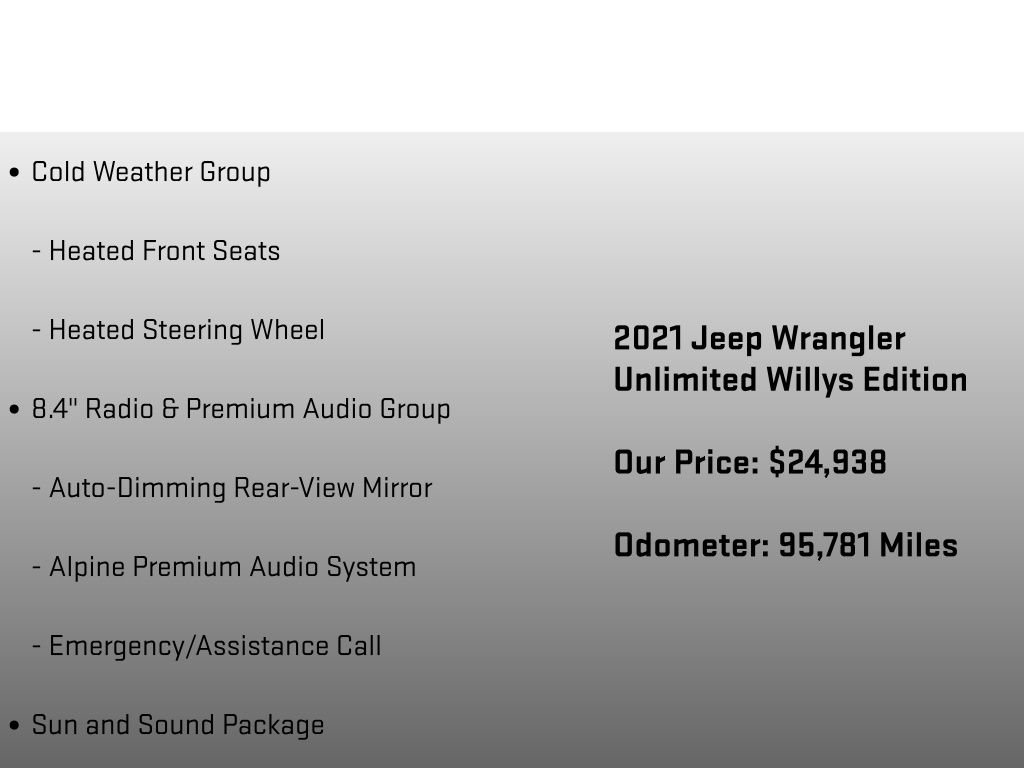 Used 2021 Jeep Wrangler Unlimited Sport AWD/4WD image 36