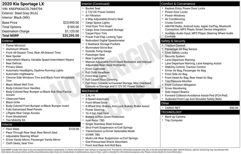 Used 2020 Kia Sportage LX image 2