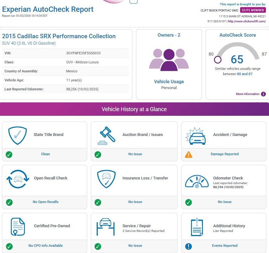 Used 2015 Cadillac SRX Performance w/ Driver Awareness Package image 4