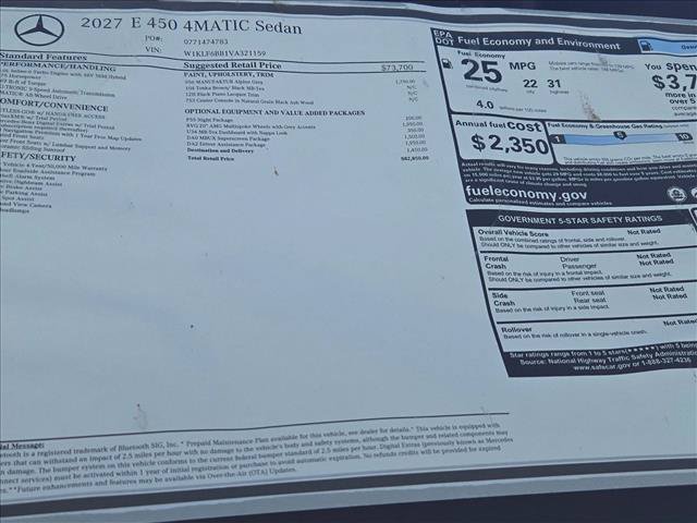 New 2027 Mercedes-Benz E 450 4MATIC Sedan image 14
