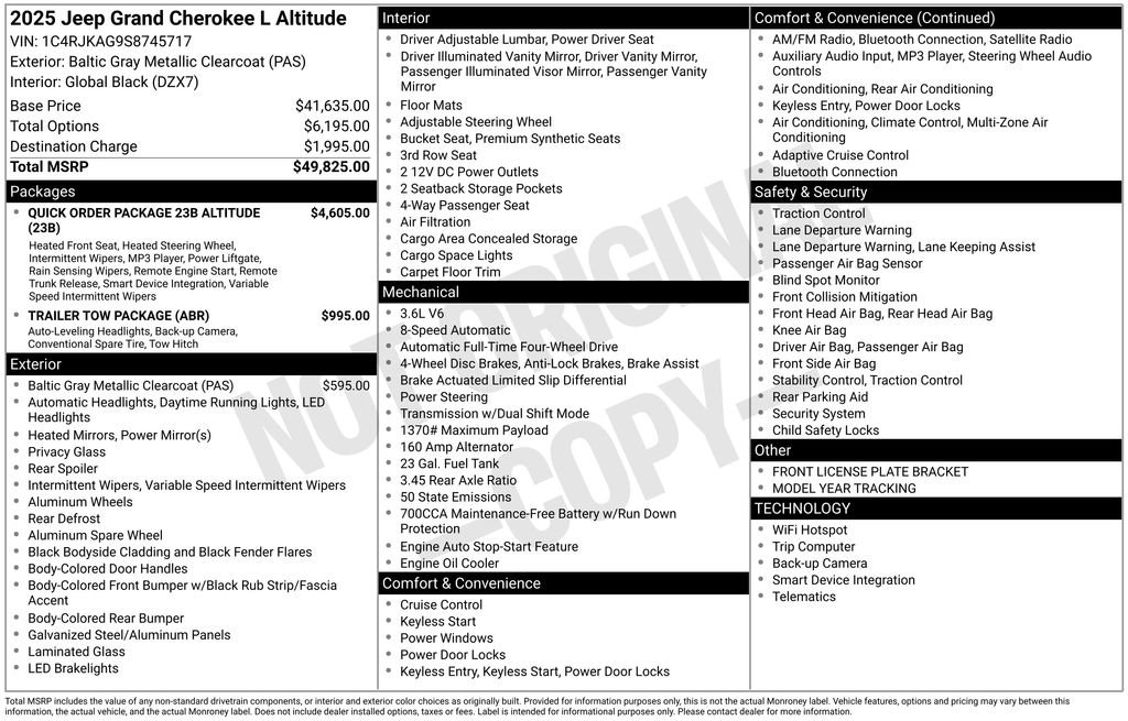 New 2025 Jeep Grand Cherokee L Laredo AWD/4WD image 6