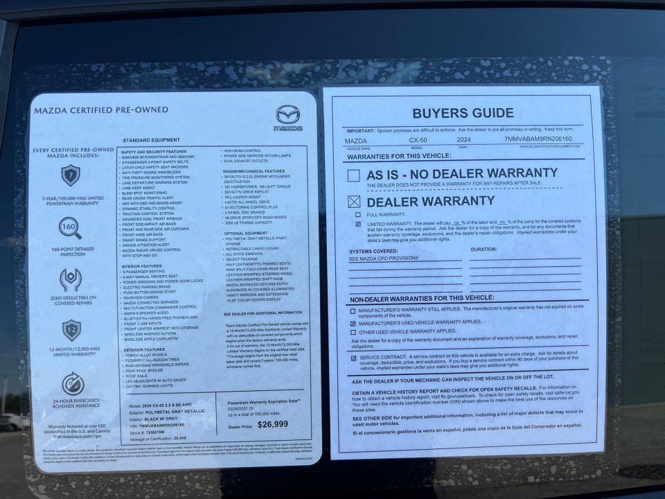 Certified 2024 MAZDA CX-50 AWD 2.5 S w/ Select Package image 33
