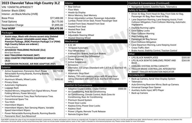 Certified 2023 Chevrolet Tahoe High Country AWD/4WD image 6
