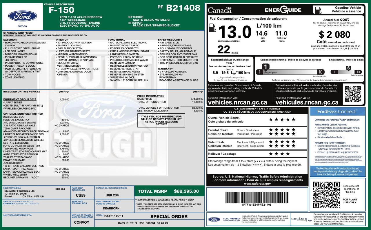 Used 2023 Ford F150 Lariat w/ Equipment Group 502A High AWD/4WD image 10