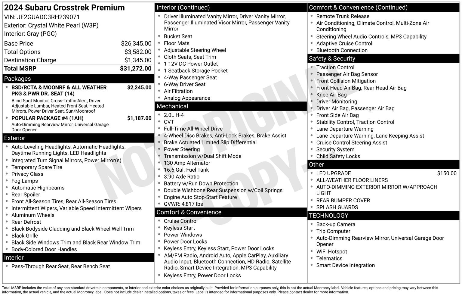 Certified 2024 Subaru Crosstrek 2.0i Premium AWD/4WD image 35