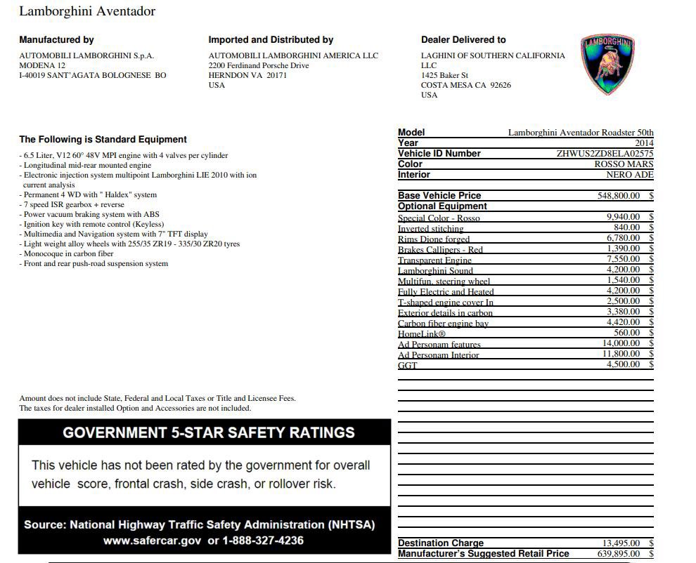 Used 2014 Lamborghini Aventador LP 720-4 50th Anniversario image 8