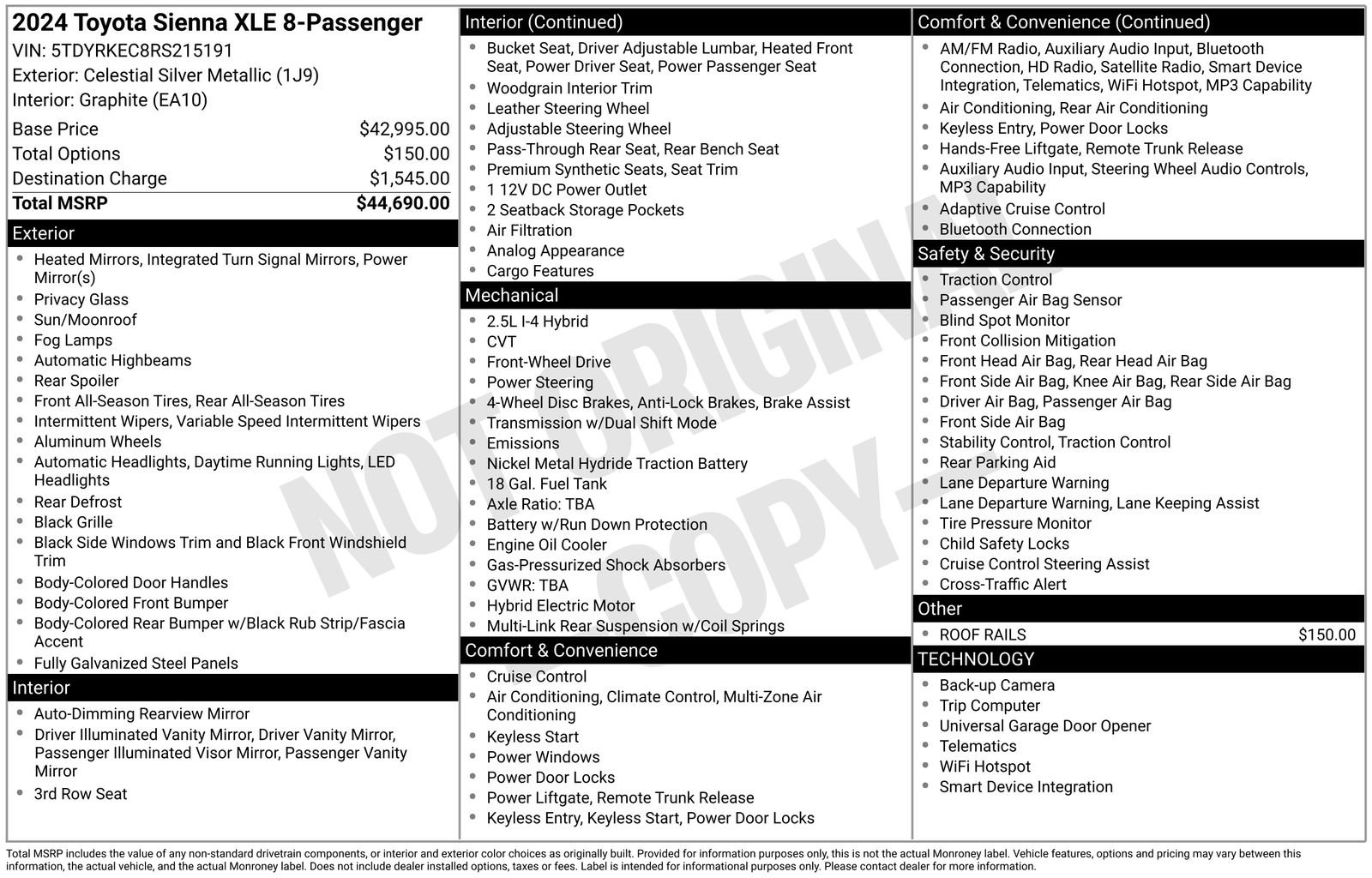 Used 2024 Toyota Sienna XLE FWD image 47