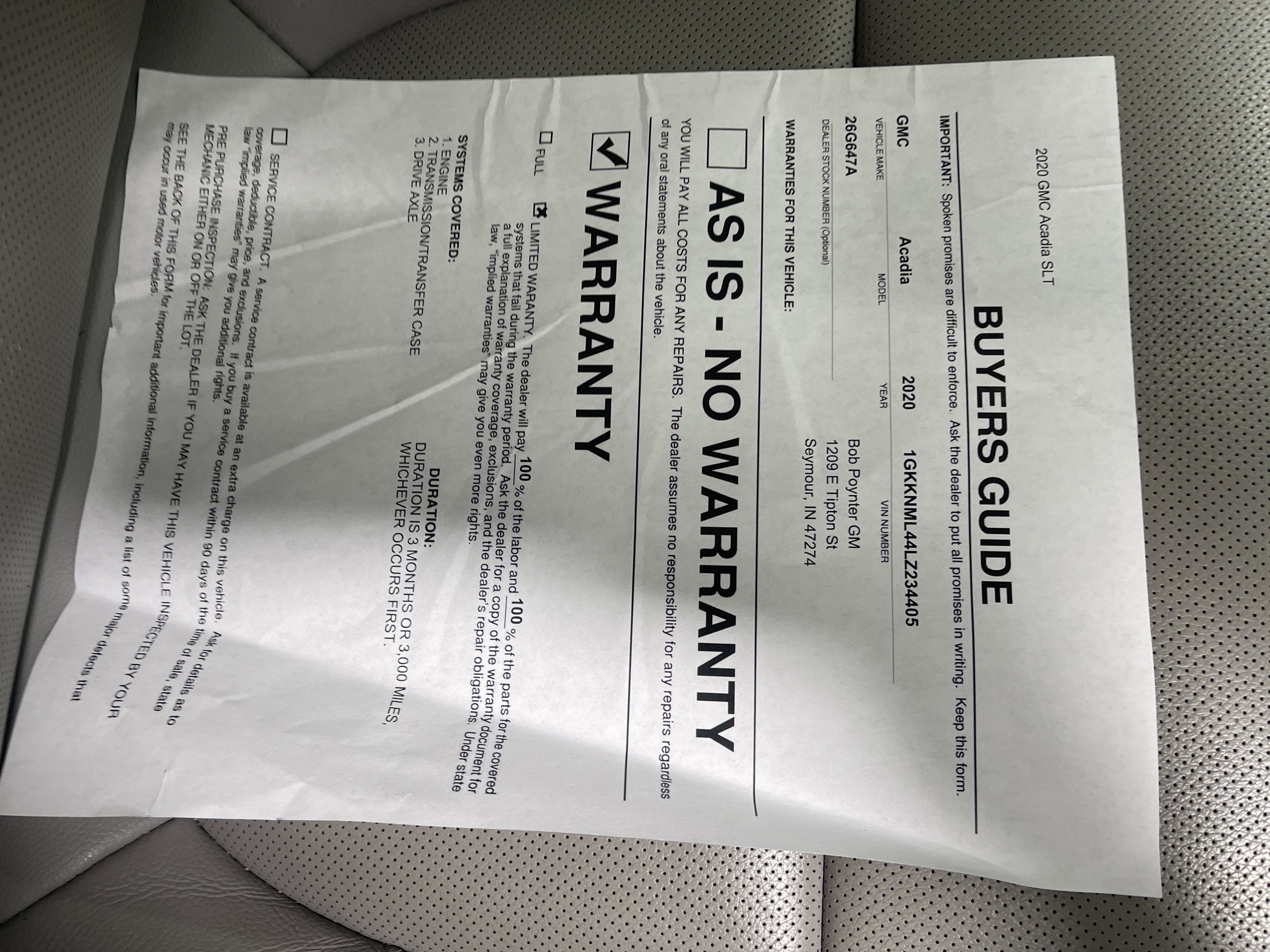 Used 2020 GMC Acadia SLT w/ LPO, Floor Liner Package image 27