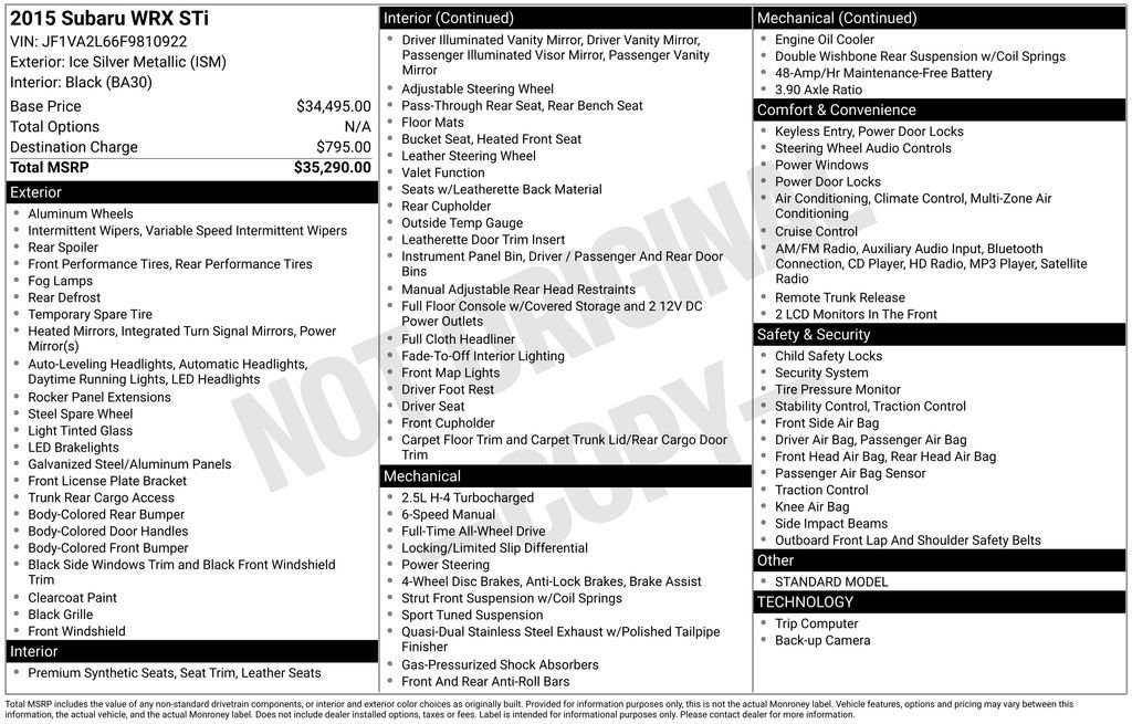 Used 2015 Subaru WRX STI image 25