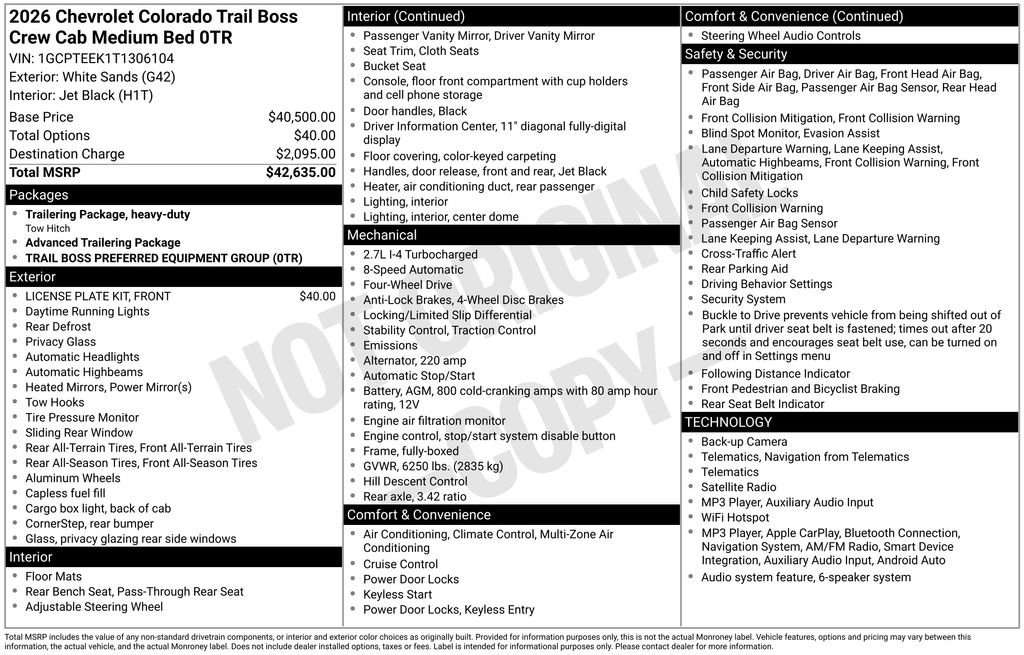 New 2026 Chevrolet Colorado Trail Boss AWD/4WD image 3