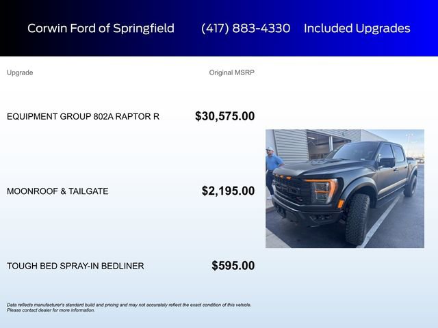 Used 2023 Ford F150 Raptor w/ Equipment Group 802A Raptor R image 6