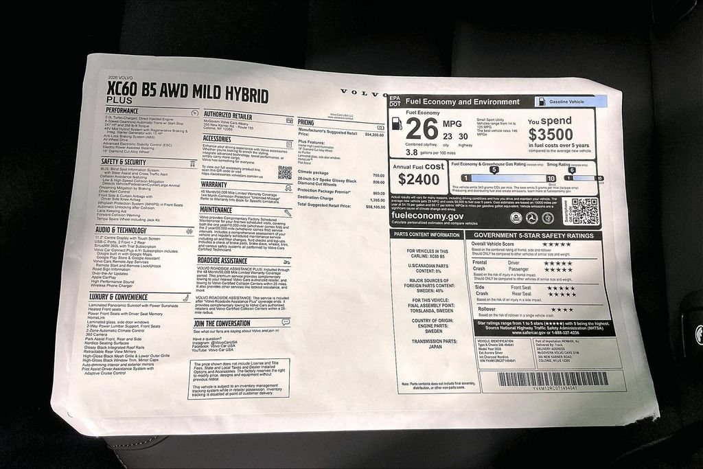 New 2026 Volvo XC60 B5 Plus w/ Protection Package Premier AWD/4WD image 14