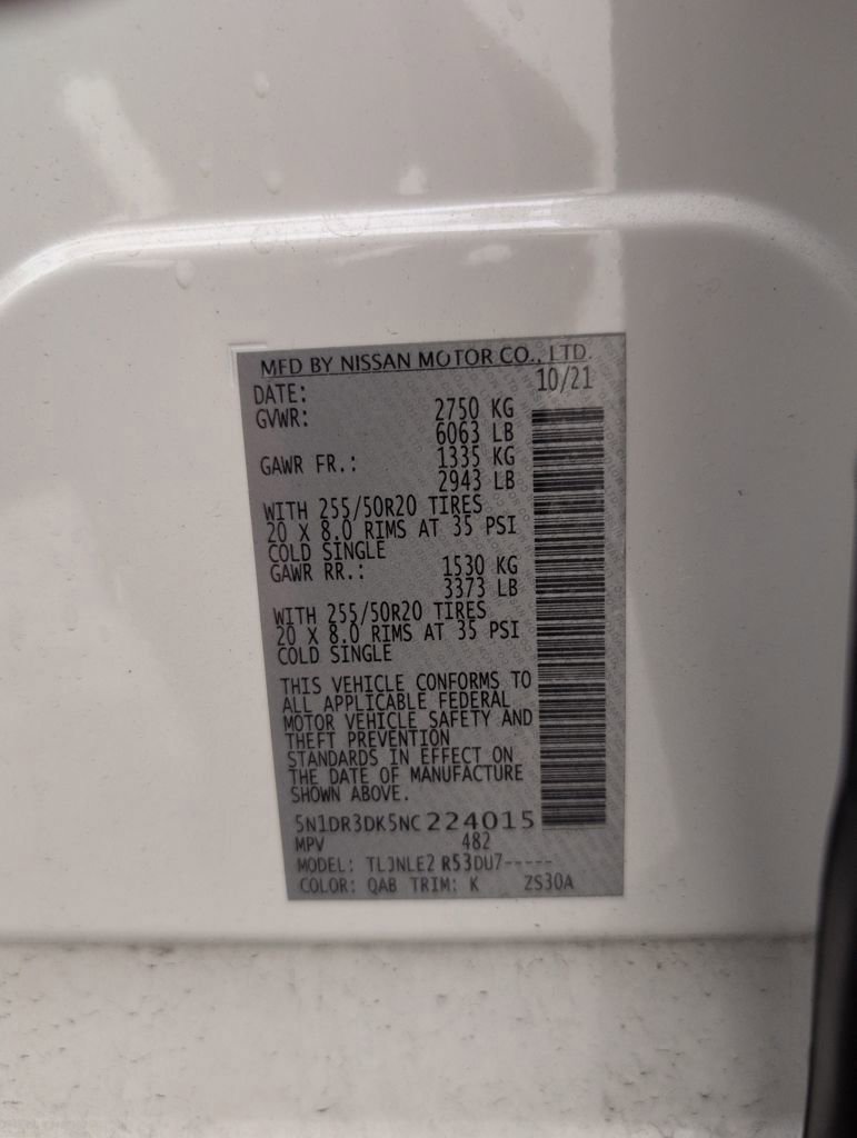 Used 2022 Nissan Pathfinder Platinum w/ Cargo Package image 50