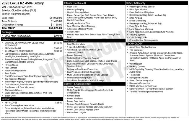 Used 2023 Lexus RZ 450e Premium w/ Cold Area Package AWD/4WD image 15