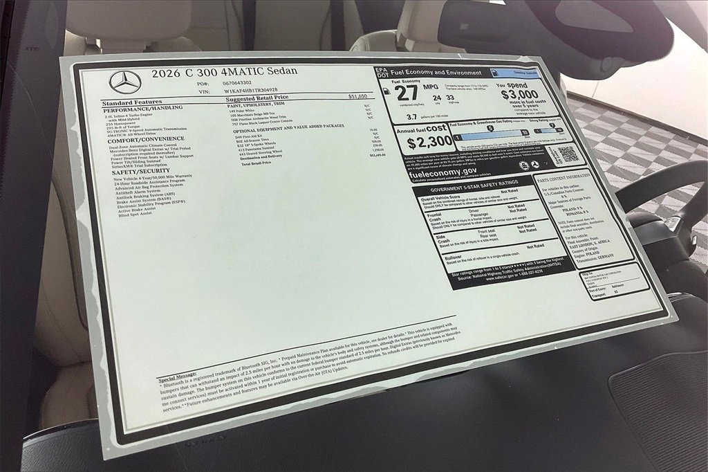 New 2026 Mercedes-Benz C 300 4MATIC Sedan image 13