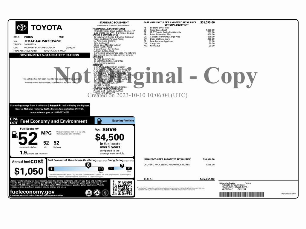 Used 2024 Toyota Prius XLE image 2