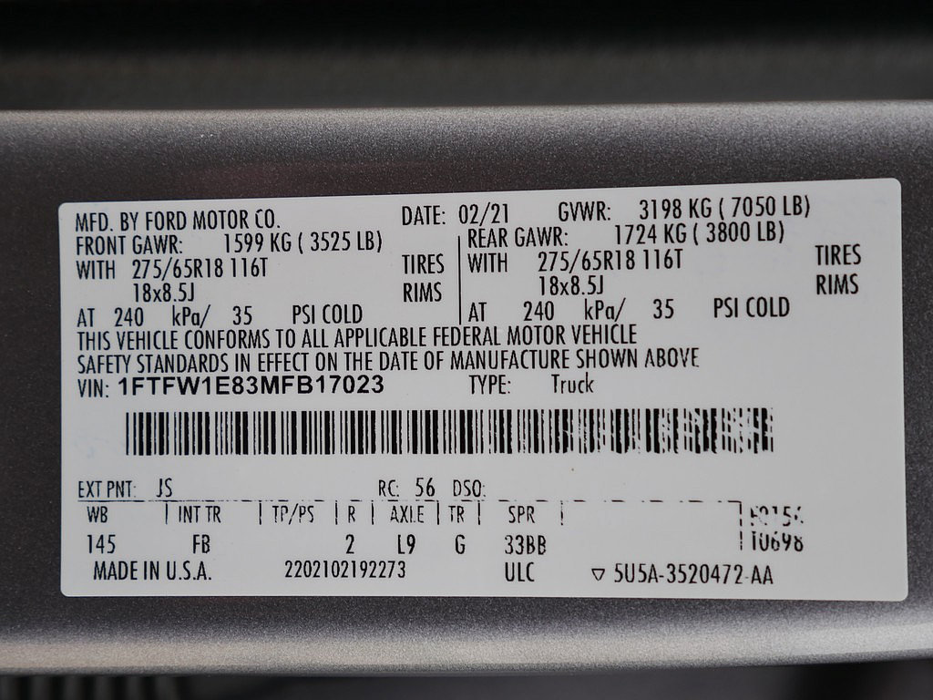 Used 2021 Ford F150 XLT w/ Equipment Group 302A High AWD/4WD image 74