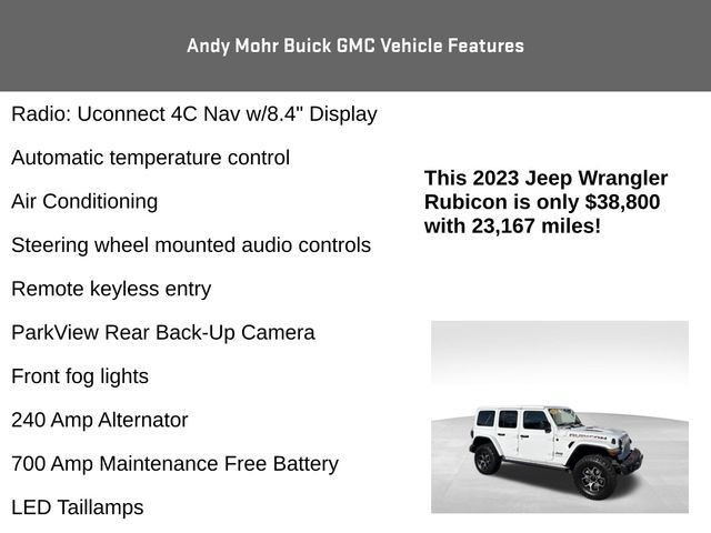 Used 2023 Jeep Wrangler Unlimited Rubicon w/ Steel Bumper Group AWD/4WD image 16