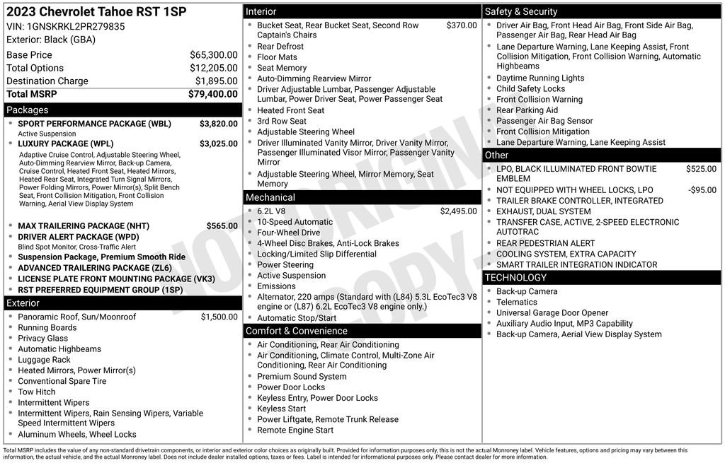 Used 2023 Chevrolet Tahoe RST w/ Sport Performance Package AWD/4WD image 6